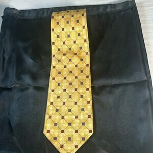 Zinc silk tie in yellow , blues and reds